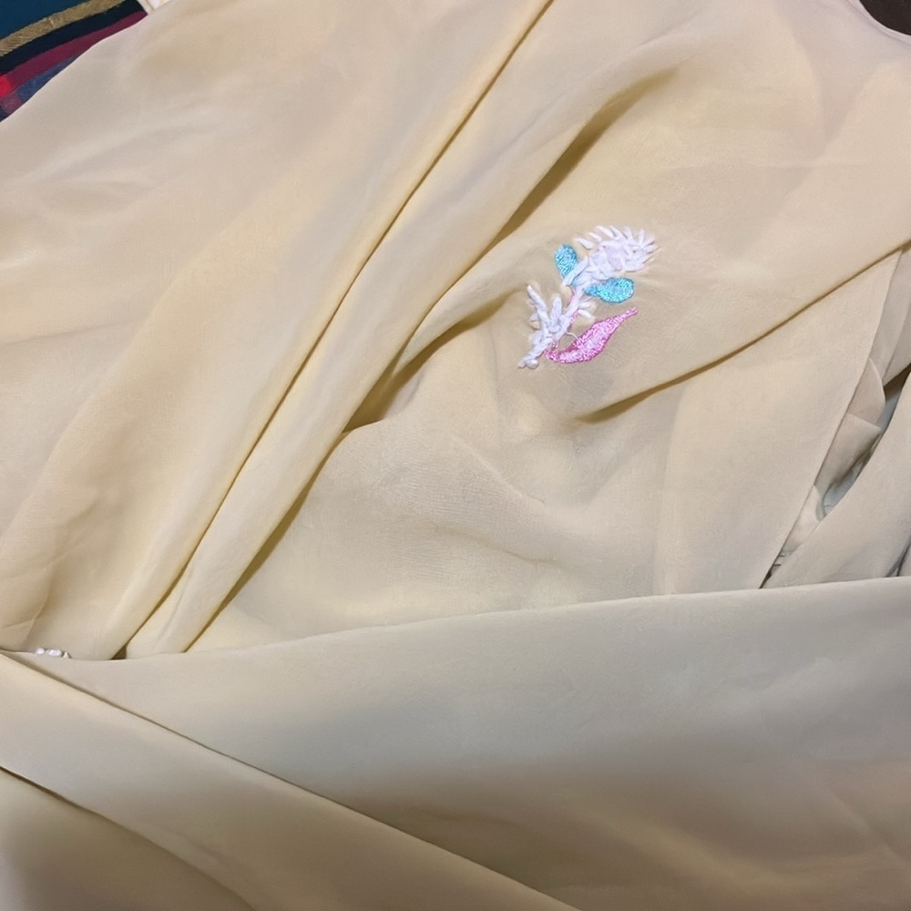 India wrap with border, embroidered front panel, lots of fabric for saree - Picture 6 of 6